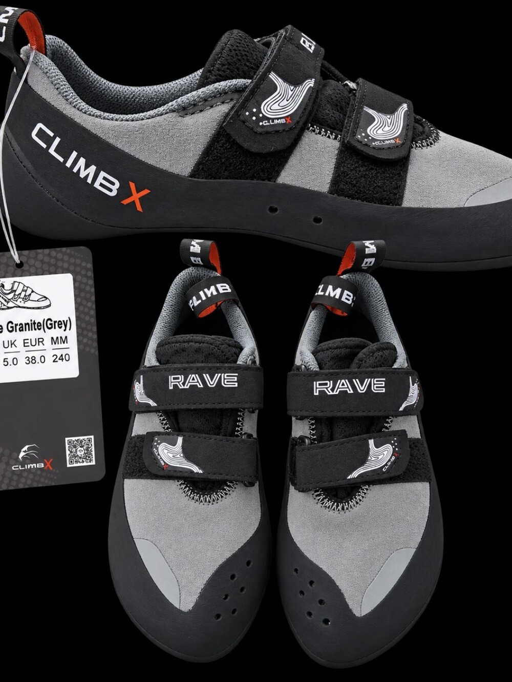 Rave Gray Athletic Climbing Shoes youth